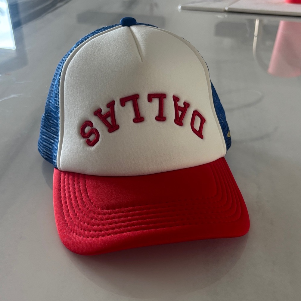 Dallas True Brvnd Trucker Hat in Red, White, and Blue